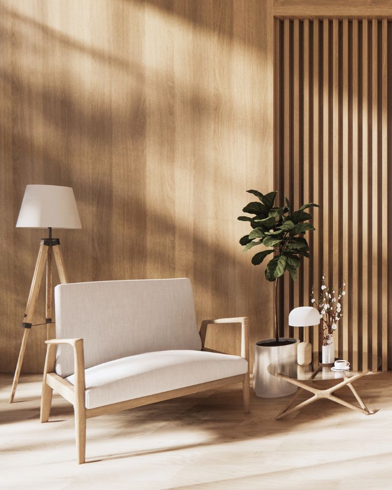 Espace de design intérieur avec un canapé gris